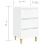 Nachttisch mit weißen Massivholzbeinen 40x35x69 cm von vidaXL, Nachttische - Ref: Foro24-805887, Preis: 62,81 €, Rabatt: %