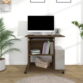 Schreibtisch aus geräuchertem Eichenfurnier 80x50x75 cm von vidaXL, Schreibtische - Ref: Foro24-815545, Preis: 78,67 €, Rabat...