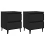 Mesitas de noche 2 uds madera contrachapada negro 40x35x50 cm de vidaXL, Mesitas de noche - Ref: Foro24-805872, Precio: 88,34...