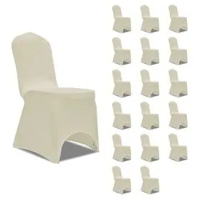 Funda de silla elástica 18 unidades color crema de vidaXL, Fundas - Ref: Foro24-3051641, Precio: 72,21 €, Descuento: %