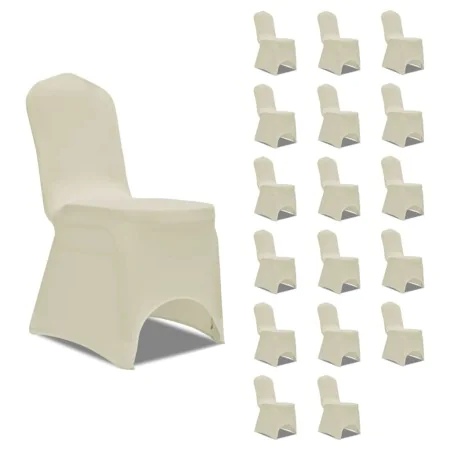 Elastic chair cover 18 units cream color by vidaXL, Covers - Ref: Foro24-3051641, Price: 72,21 €, Discount: %