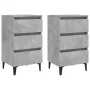 Mesitas de noche 2 uds patas de metal gris hormigón 40x35x69 cm de vidaXL, Mesitas de noche - Ref: Foro24-805914, Precio: 93,...