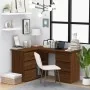 Brown oak plywood corner desk 145x100x76 cm by vidaXL, Desks - Ref: Foro24-815443, Price: 144,66 €, Discount: %