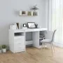 Glänzend weißer Schreibtisch aus Holzwerkstoff, 140 x 50 x 76 cm von vidaXL, Schreibtische - Ref: Foro24-3054786, Preis: 181,...