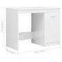 Glänzend weißer Schreibtisch aus Holzwerkstoff, 140 x 50 x 76 cm von vidaXL, Schreibtische - Ref: Foro24-3054786, Preis: 181,...