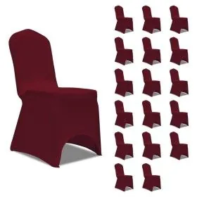 Elastischer Stuhlbezug 18 Einheiten in der Farbe Burgund von vidaXL, Abdeckungen - Ref: Foro24-3051644, Preis: 75,19 €, Rabat...