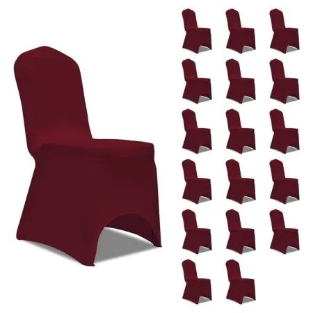 Funda de silla elástica 18 unidades color burdeos de vidaXL, Fundas - Ref: Foro24-3051644, Precio: 75,08 €, Descuento: %