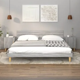 Mesitas de noche 2 uds madera contrachapada gris Sonoma de vidaXL, Mesitas de noche - Ref: Foro24-817312, Precio: 52,86 €, De...
