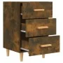 Smoked oak engineered wood bedside table 40x40x66 cm by vidaXL, Nightstands - Ref: Foro24-817321, Price: 40,38 €, Discount: %