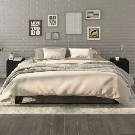 Nachttische 2 Einheiten aus schwarzem Sperrholz von vidaXL, Nachttische - Ref: Foro24-812063, Preis: 69,50 €, Rabatt: %