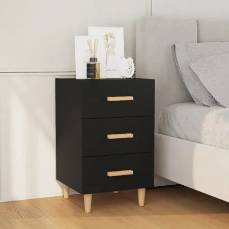 Schwarzer Nachttisch aus Holzwerkstoff, 40 x 40 x 66 cm von vidaXL, Nachttische - Ref: Foro24-812079, Preis: 61,66 €, Rabatt: %