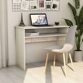 Schreibtisch aus glänzend weißem Sperrholz, 90 x 50 x 74 cm von vidaXL, Schreibtische - Ref: Foro24-801176, Preis: 65,81 €, R...