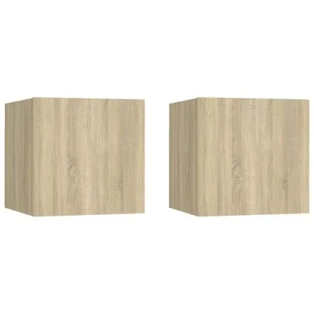 Nightstands 2 pcs engineered wood Sonoma oak 30.5x30x30cm by vidaXL, Nightstands - Ref: Foro24-3079716, Price: 44,39 €, Disco...