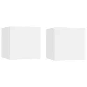 Mesitas de noche 2 uds madera ingeniería blanca 30,5x30x30 cm by vidaXL, Nightstands - Ref: Foro24-3079707, Price: 49,96 €, D...