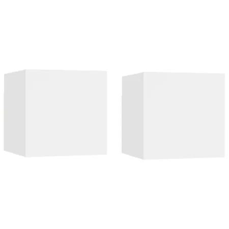 Mesitas de noche 2 uds madera ingeniería blanca 30,5x30x30 cm by vidaXL, Nightstands - Ref: Foro24-3079707, Price: 47,35 €, D...