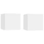Mesitas de noche 2 uds madera ingeniería blanca 30,5x30x30 cm by vidaXL, Nightstands - Ref: Foro24-3079707, Price: 47,35 €, D...
