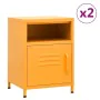 Nachttische 2 Stück Senfgelb Stahl 35x35x51 cm von vidaXL, Nachttische - Ref: Foro24-3095216, Preis: 140,07 €, Rabatt: %