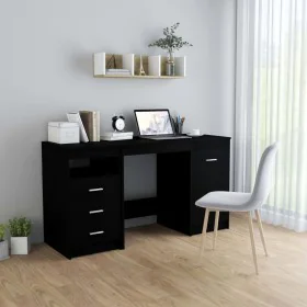 Schwarzer 140x50x76 cm großer Schreibtisch aus Holzwerkstoff von vidaXL, Schreibtische - Ref: Foro24-3054781, Preis: 164,87 €...