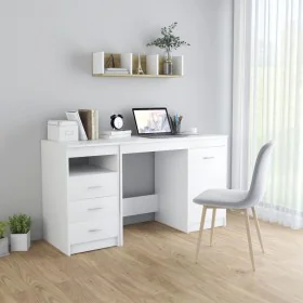 Weißer Sperrholzschreibtisch 140x50x76 cm von vidaXL, Schreibtische - Ref: Foro24-3054780, Preis: 160,05 €, Rabatt: %