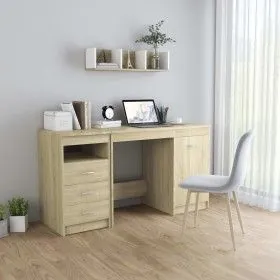 Schreibtisch aus Sonoma-Eichenholzwerkstoff, 140 x 50 x 76 cm von vidaXL, Schreibtische - Ref: Foro24-3054783, Preis: 155,93 ...