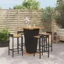 Bar table and garden stools 5 pieces acacia wood PE rattan black by vidaXL, Garden sets - Ref: Foro24-3187724, Price: 349,96 ...