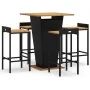 Bar table and garden stools 5 pieces acacia wood PE rattan black by vidaXL, Garden sets - Ref: Foro24-3187724, Price: 349,96 ...
