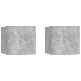 Bedside tables 2 units concrete gray 30.5x30x30cm by vidaXL, Nightstands - Ref: Foro24-3079719, Price: 46,48 €, Discount: %