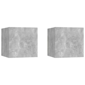 Mesitas de noche 2 unidades gris hormigón 30,5x30x30cm de vidaXL, Mesitas de noche - Ref: Foro24-3079719, Precio: 46,46 €, De...
