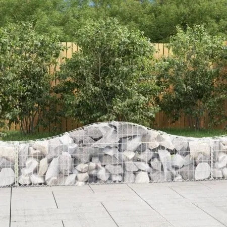 Gabion baskets 6 pcs arch shape iron 200x30x40/60 cm by vidaXL, Pots and planters - Ref: Foro24-3145371, Price: 289,70 €, Dis...