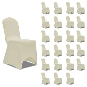 Cream elastic chair cover 24 units by vidaXL, Covers - Ref: Foro24-3051642, Price: 96,23 €, Discount: %