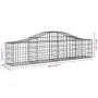 Cestas de gaviones 14 uds forma de arco hierro 200x30x40/60 cm de vidaXL, Maceteros y jardineras - Ref: Foro24-3145379, Preci...