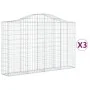 Gabion baskets 3 pcs arch shape iron 200x30x120/140 cm by vidaXL, Pots and planters - Ref: Foro24-3145452, Price: 258,56 €, D...