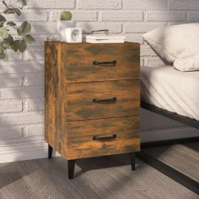 Smoked oak engineered wood bedside table 40x40x66 cm by vidaXL, Nightstands - Ref: Foro24-817324, Price: 46,45 €, Discount: %