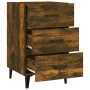 Smoked oak engineered wood bedside table 40x40x66 cm by vidaXL, Nightstands - Ref: Foro24-817324, Price: 46,45 €, Discount: %
