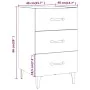 Smoked oak engineered wood bedside table 40x40x66 cm by vidaXL, Nightstands - Ref: Foro24-817324, Price: 46,45 €, Discount: %