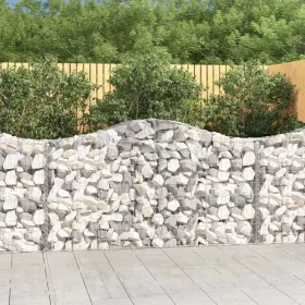 Gabion baskets 7 pcs arch shape iron 200x30x100/120 cm by vidaXL, Pots and planters - Ref: Foro24-3145435, Price: 556,78 €, D...