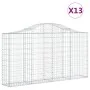 Gabion baskets 13 units, arched shape, iron, 200x30x100/120 cm. by vidaXL, Pots and planters - Ref: Foro24-3145441, Price: 1,...