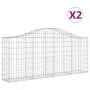 Gabion baskets 2 pcs arc shape iron 200x30x80/100 cm by vidaXL, Pots and planters - Ref: Foro24-3145409, Price: 138,81 €, Dis...
