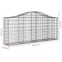 Gabion baskets 2 pcs arc shape iron 200x30x80/100 cm by vidaXL, Pots and planters - Ref: Foro24-3145409, Price: 138,81 €, Dis...