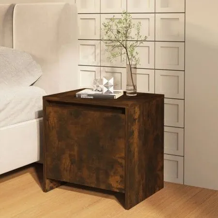 Smoked oak engineered wood bedside table 45x34x44.5 cm by vidaXL, Nightstands - Ref: Foro24-813044, Price: 33,77 €, Discount: %