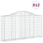 Gabion baskets 12 pcs iron arch shape 200x30x100/120 cm by vidaXL, Pots and planters - Ref: Foro24-3145440, Price: 934,29 €, ...