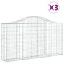 Gabion baskets 3 pcs arch shape iron 200x30x100/120 cm by vidaXL, Pots and planters - Ref: Foro24-3145431, Price: 231,04 €, D...