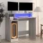 Schreibtisch mit LED in grauer Sonoma-Sperrholz 97x45x90 cm von vidaXL, Schreibtische - Ref: Foro24-820476, Preis: 73,46 €, R...
