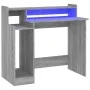 Schreibtisch mit LED in grauer Sonoma-Sperrholz 97x45x90 cm von vidaXL, Schreibtische - Ref: Foro24-820476, Preis: 73,46 €, R...