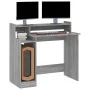 Schreibtisch mit LED in grauer Sonoma-Sperrholz 97x45x90 cm von vidaXL, Schreibtische - Ref: Foro24-820476, Preis: 73,46 €, R...