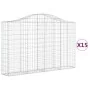 Gabionenkörbe 15 Stück Bogenform Eisen 200x30x120/140 cm von vidaXL, Töpfe und Pflanzgefäße - Ref: Foro24-3145464, Preis: 1,0...