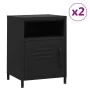Bedside tables 2 units black steel 35x35x51 cm by vidaXL, Nightstands - Ref: Foro24-3095221, Price: 146,53 €, Discount: %