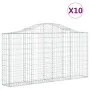 Gabion baskets 10 pcs iron arch shape 200x30x100/120 cm by vidaXL, Pots and planters - Ref: Foro24-3145438, Price: 800,56 €, ...