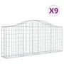 Gabion baskets 9 pcs arch shape iron 200x30x80/100 cm by vidaXL, Pots and planters - Ref: Foro24-3145416, Price: 628,95 €, Di...