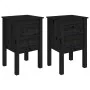 Mesitas de noche 2 uds madera maciza de pino negro 40x35x61,5cm de vidaXL, Mesitas de noche - Ref: Foro24-813698, Precio: 76,...
